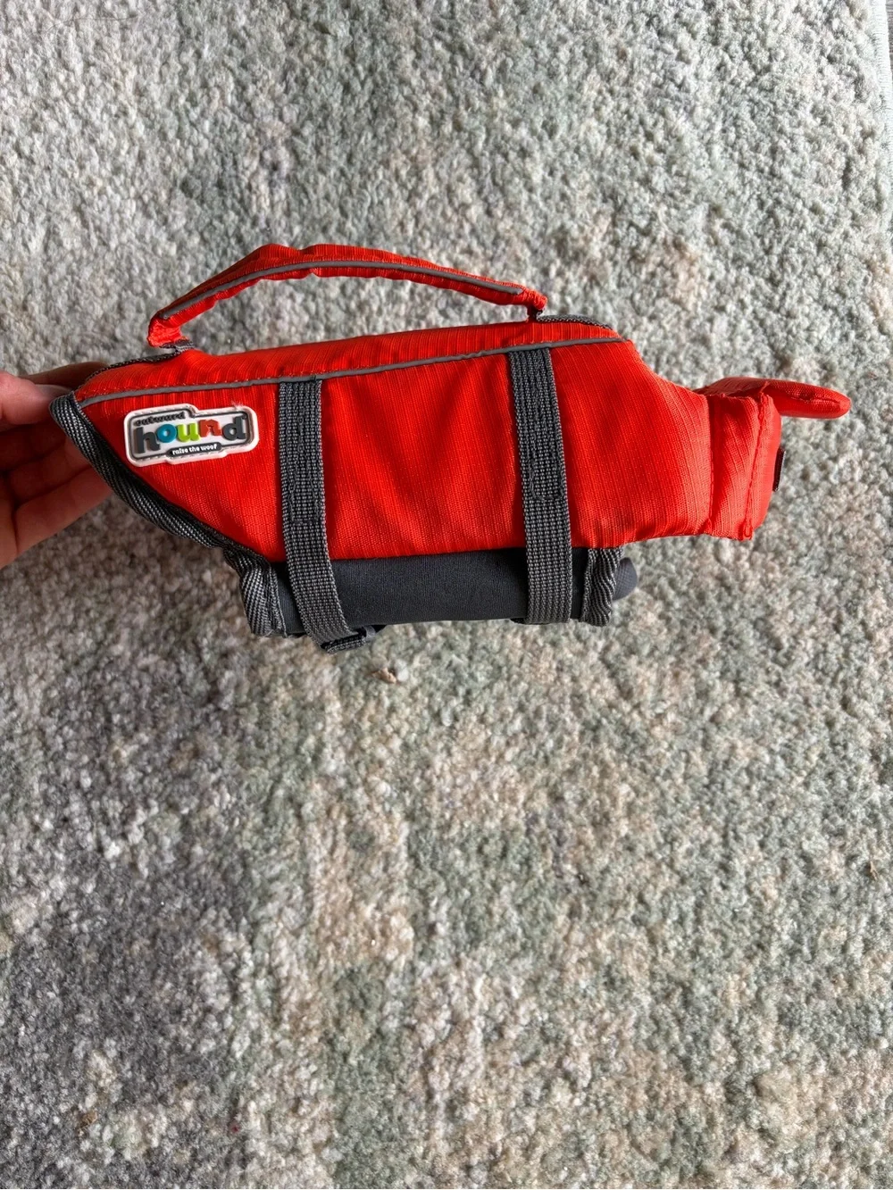 Outward Hound Bright Red Dog Life Vest with Gray Straps